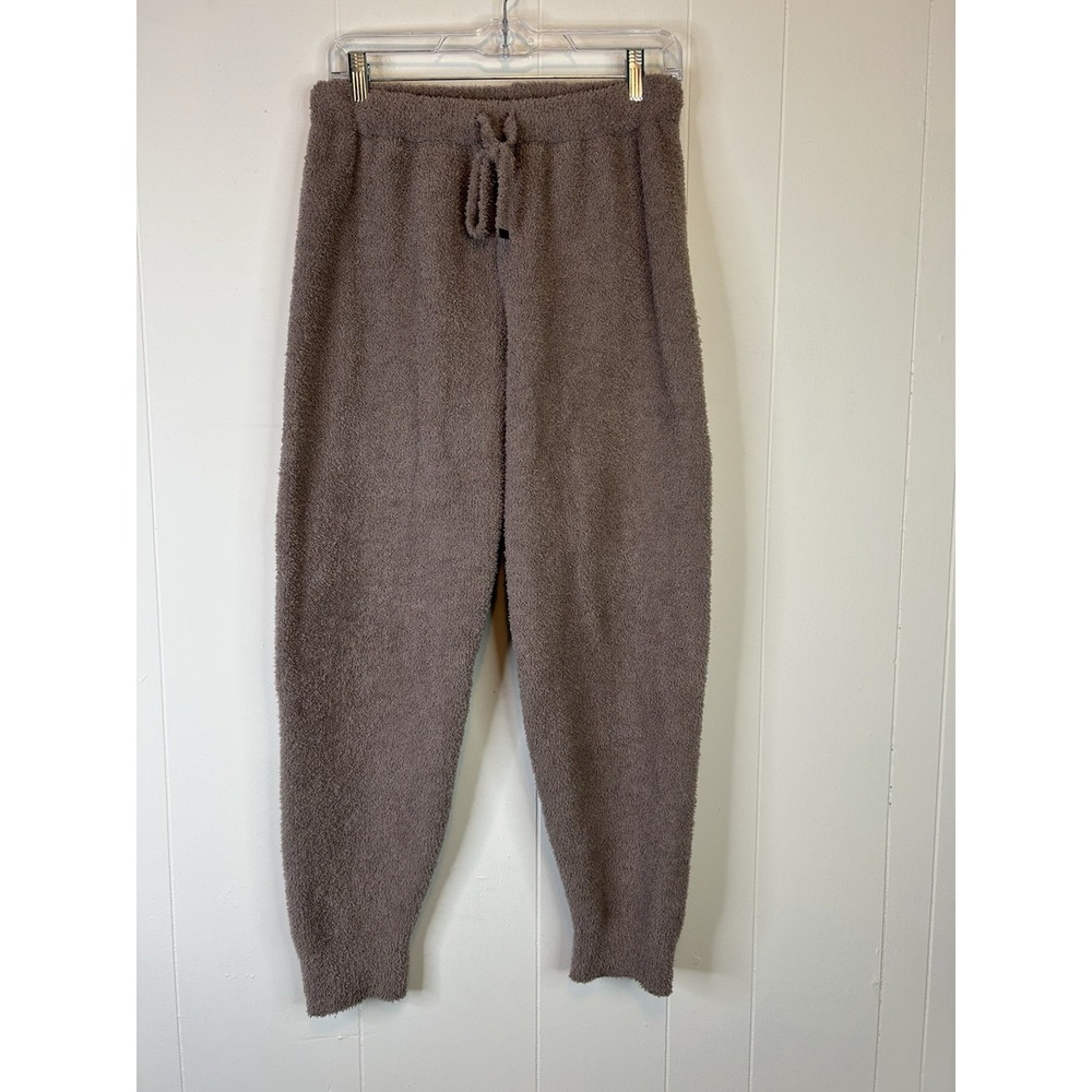 Cupcakes and Cashmere Womens Size Small Fuzzy  Jogger Pants Taupe Loungewear 291